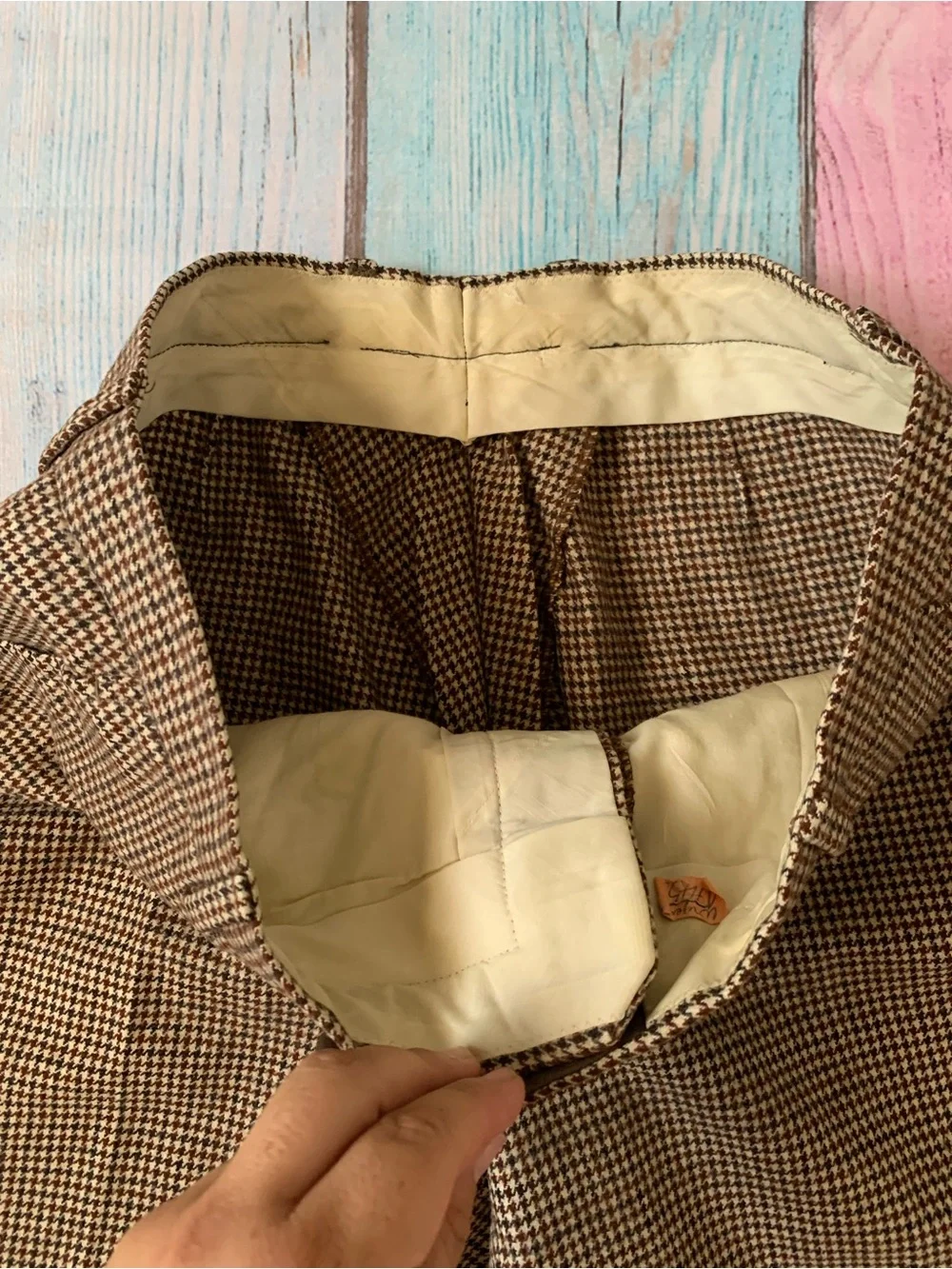 Vintage wool Brown Men's Dress Pants trousers